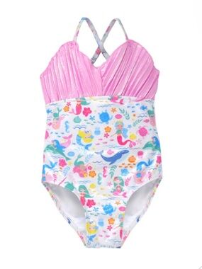 NWT Flap Happy UPF 50+ Mermaid Shell Swimsuit One Piece  18 months